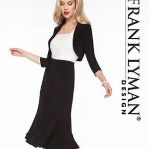 Frank Lyman Black A line Pull on Skirt Size Med